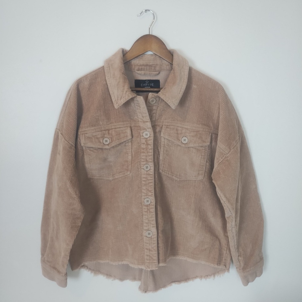 Empyre Corduroy Button Up Shirt Women's Medium Tan‎ Cotton Street Wear